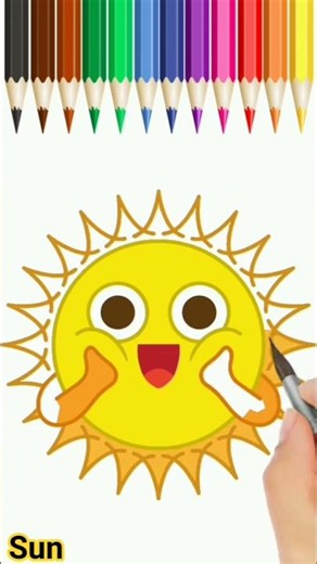 How To Draw sun Easy steps By Step for Kids #yt #drawing #dreamincolors #shortvideo #art #viralvideo