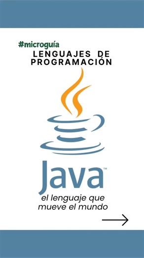 Te presento a Java, el #LenguajeDeProgramación con el que se hizo Minecraft originalmente. Número 3 en popularidad. Gran uso en aplicaciones móviles (Android) #Programación #EducaciónSTEAM #Coding #Tech #tecnologia | Billy Grados Licham