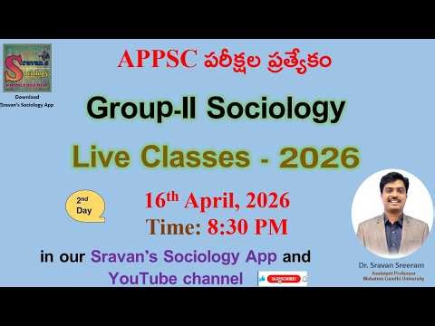 APPSC - Group II Sociology_ LIVE CLASSES - Day 2