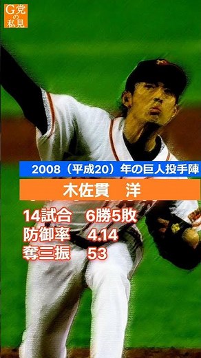 2008年の巨人投手陣―山口鉄也・越智大祐の風神雷神コンビ誕生【平成20年】 #Shorts #ジャイアンツの歴史