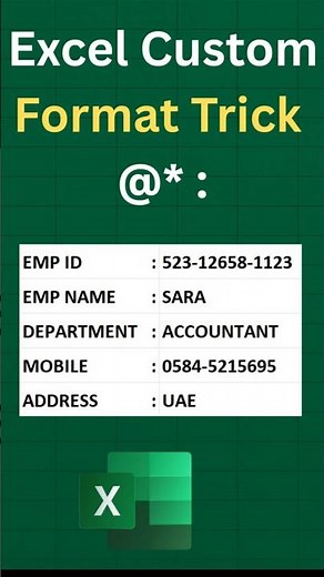 Create a Form Layout in Excel Using Custom Format | No Formulas!