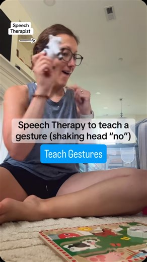 Sam - SLP • Toddler Mom • DC Life on Instagram: "Gestures are a precursor to first words and predict later language success! Here is how I would teach a head shaking gesture! #slp #speechtherapist #firsttimemom #parenttips #toddlermom #newmoms #earlyintervention #momtips #slplife #speechtherapyideas #firsttimeparents"
