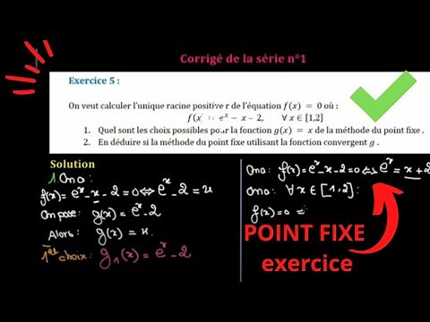 Chapitre I : Résolution numérique des équations non linéaires 📍 Méthode du point fixe EXERCICE____