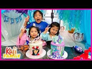 Emma and Kate Mulan vs Ariel 4th Birthday party Special!!!! - Videos For Kids