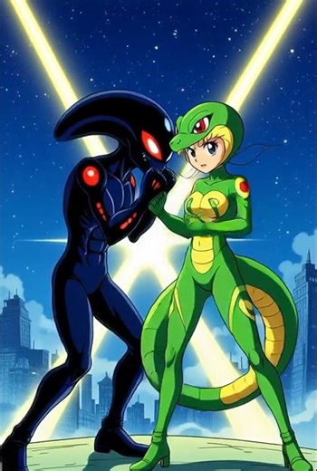 short animated clip showcases a single piece of artwork in an 80s or 90s anime style