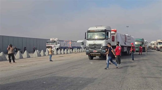 More than 100 aid trucks enter Gaza from Egypt via Rafah crossing