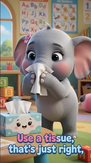 Ellie Elephant Covers Sneeze #healthyhabits #toddlerlearning #kidssongs #nurseryrhymes #funforkids