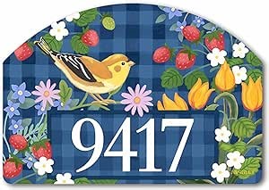 Studio M Yard DeSigns Strawberry Floral Decorative Yard Sign Magnet, Made in USA, Superior Weather Durability, 14 x 10 Inches