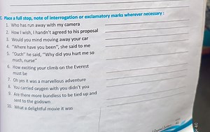 C. Place a full stop, note of interrogation or exclamatory mark... | Filo