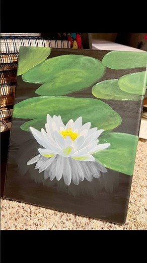 Painting ideas for acrylic paint on canvas. How to paint water lily. #paintingtechniques #painting