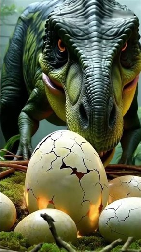 Prehistoric Miracle: T-Rex Hatching Scene #dinosaur #fantasy #scifi