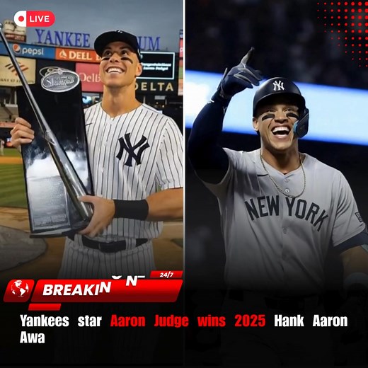 Yankees star Aaron Judge wins 2025 Hank Aaron Award after delivering one of the league’s most explosive campaigns The roar inside Yankee Stadium may have quieted months ago, but Aaron Judge’s impact still echoes across baseball. On a crisp November morning, the league confirmed what fans felt all season: the Yankees captain has claimed the 2025 Hank Aaron Award, a tribute to the most fearsome offensive force in the game. Judge didn’t just hit — he dominated. With towering home runs that seemed t