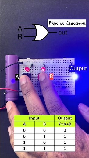 OR Logic Gate on Breadboard | Simple Electronics Project Using LEDs #digital #code #gate #shortsfeed