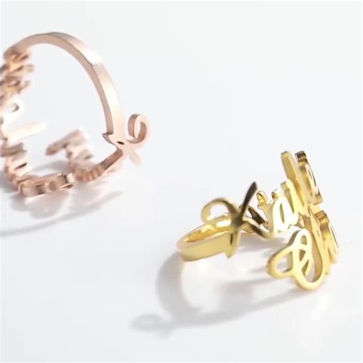 Personalized Multi-Name Script Ring: Stainless Steel Mother's Gift