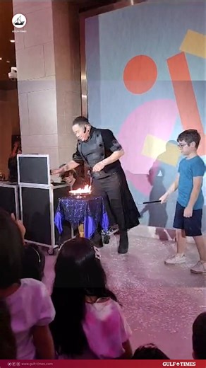 7.4K views · 101 reactions | An illusionist engages a volunteer on stage during a magic show wednesday at The Galleria, Msheireb Downtown Doha. : Joey Aguilar | Gulf-Times | Facebook
