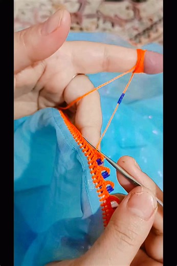 Crafting Colorful Beaded Zippers on Fabric