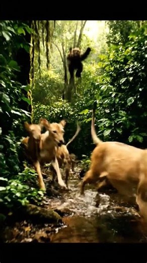 Monkey Save kife of dear#life#savings#monkey#lions#hyena#wildanimals#trendingshorts#viralvideo#funny