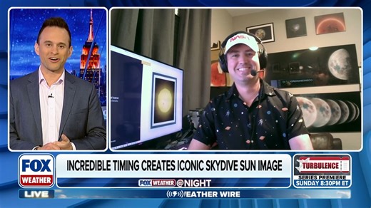 Astrophotographer Andrew McCarthy captured an incredible photo of a skydiver falling in front of the sun 🌞. He joins FOX Weather to discuss how he planned the photo shoot and how he got started in astrophotography. | FOX Weather