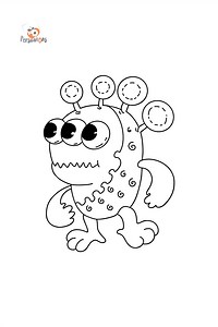 Funny Alien Coloring page ♥ Online and Print for Free!