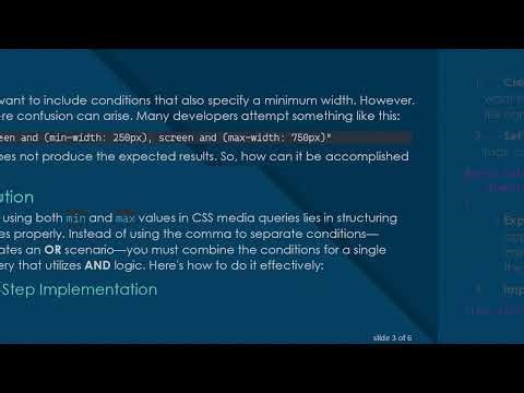 Understanding HTML Media Queries: Using min AND max Values for Responsive Design