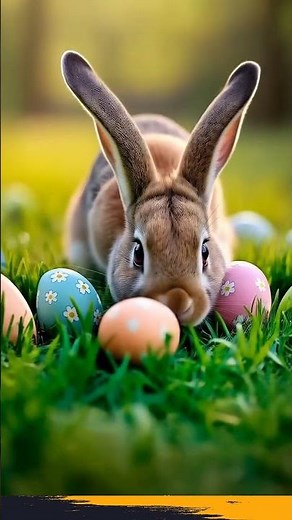 Adorable Easter Bunny with Colorful Eggs – Cute Spring Vibes, Calm Moments & Holiday Joy
