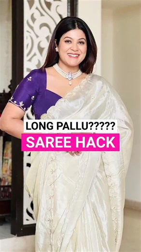 Jagisha Upadhyay on Instagram: "Long pallu???? Here is a simple tip ♥️ #sarees #sareehack #tipsandtricks #sareepallu #pallu #tutorial #trendingreels"