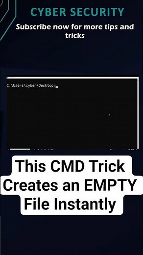 This CMD Trick Creates an EMPTY File Instantly #windows ‪@CyberSkills1‬