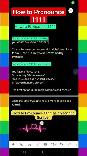 How to Pronounce /Say 1111 as a Year and Number #pronunciation
