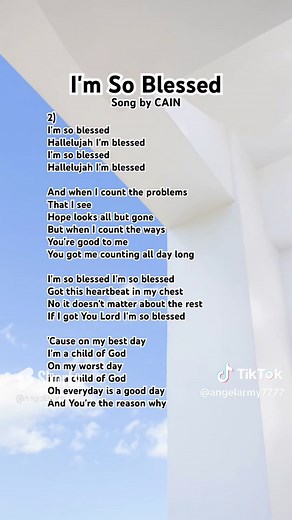 I'm So Blessed - Lyrics by CAIN