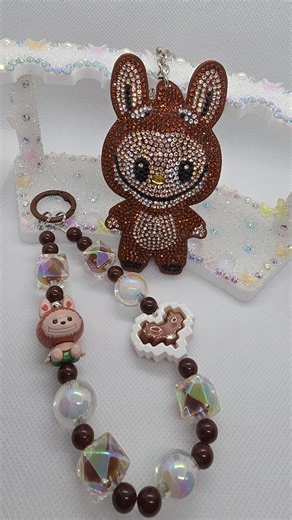 Labubu Bling Bag Charm and Phone Chain Set - Etsy