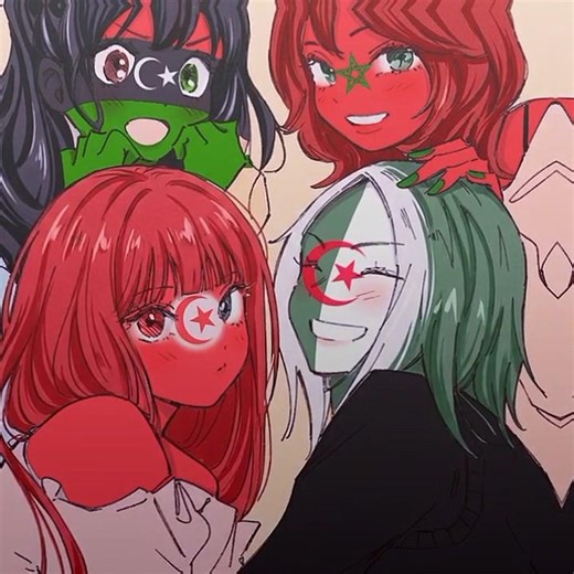 North African countries #countryhumans #tunisia #libya #algeria #morocco #mauritania