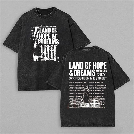 Bruce Springsteen E Street Band 2026 Tour Fan Shirt, Acid Wash Rock Tee, Vintage Front Back Graphic T-shirt - Etsy Canada