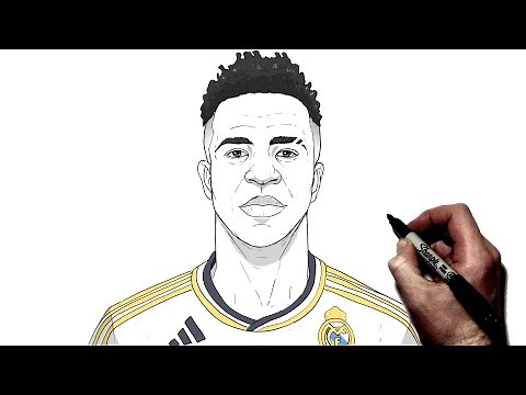 How To Draw Vini JNR | Step By Step | Football/Soccer