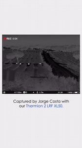 Thermion 2 LRF XL50 brings the hunt into perspective. With the scope's expansive 14-degree field of view, Portuguese hunter Jorge Costa enjoys panoramic-like views, capturing a family of boar crossing a forest path in complete darkness. Jorge observes the scene in detailed thermal HD, maintaining clarity even when zooming in. All thanks to the massive HD 1024x768 @ 12 µm sensor, exceptional in rendering images at higher magnifications and spotting targets up to 2300 meters away. The laser rangef