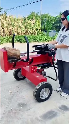Fast Hydraulic Log Splitter Test｜Portable Firewood Splitting Machine Demo #kndmax #gardenmachinery