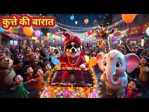 Kutte Ki Barat 🐕 | Dog & Dog Bride Wedding | Funny Kids Rhyme 🎉