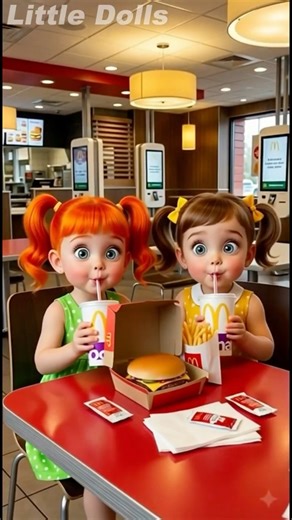 Gabby and her friend at McDonald's a funny situation with a police officer 😂🍔#comedy#irl #sketch