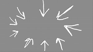animation of arrows pointing at the center