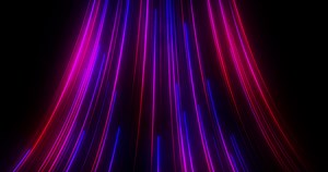 Abstract neon digital data stream, bright particles and lines glow moving and falling down, Seamless loop
