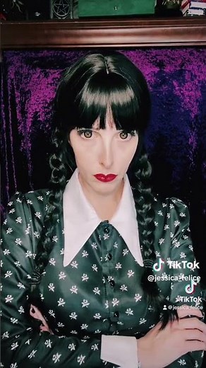 Wednesday Addams Family #Cosplay Model Fashion Style #Shorts Trend Makeup Outfit Fan Jessica Felice!