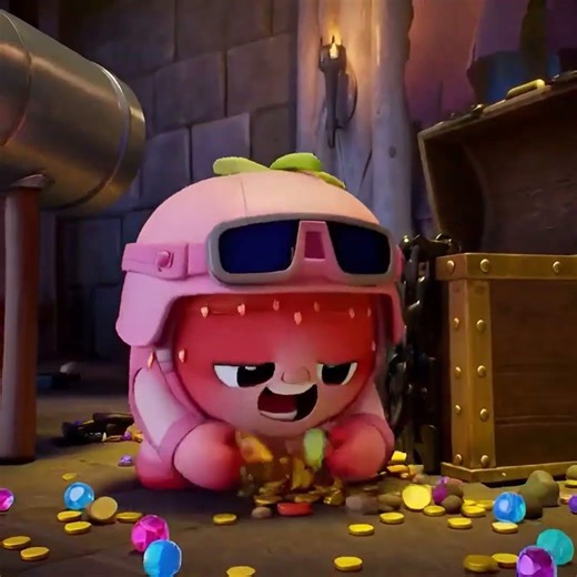 Strawberry love gold. AI short cartoon #animation