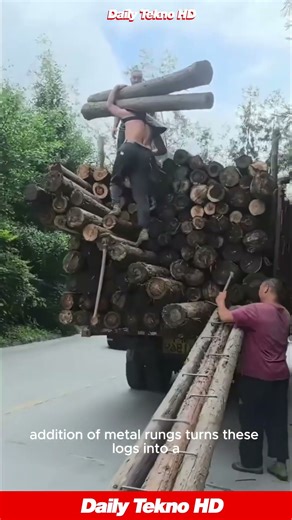 Now THIS is How You Load a Truck 💪 Genius Logging Trick #CleverIdeas