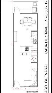 CASA 3.50 x 12 Propuestas de distribución para casas de uno y dos niveles. Planos PDF gratis!