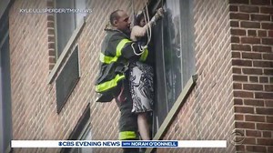 4.6K views · 197 reactions | HIGH-RISE RESCUE: A New York City firefighter sprang to action yesterday in attempting a rare and dangerous rescue -- dangling 16-stories above a Harlem sidewalk. Nikki Battiste has more on the soft-spoken hero who pulled off the heart-stopping rescue. https://cbsn.ws/32XYEfC | CBS Evening News | Facebook