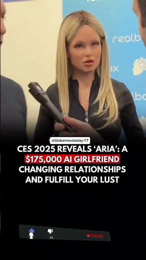 "ARIA" an AI Robot girlfriend was introduced at the 2025 Consumer Electronics Show (CES)in Las Vegas