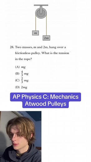 AP Physics C: Mechanics - Atwood Pulleys. One you start applying free body diagrams to these atwood problems, they become less memorizing formulas and more logical. #apphysics #physics #mechanics #physicshelp #atwoodpulley