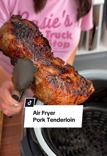 Time to let your air-fryer take the reins! 🍖 This Air Fryer Pork Tenderloin might just be the best (and easiest!) pork tenderloin you've ever had. Marinate it with whatever you like, and just let the magic happen! Ingredients: 1 tablespoon chili powder 2 teaspoons kosher salt 1 1/2 teaspoons smoked paprika 1 teaspoon garlic powder 1 teaspoon onion powder 1 teaspoon dried oregano 1/4 teaspoon freshly ground black pepper 1/4 teaspoon crushed red pepper 1 (1 1/2 lbs.) pork tenderloin, trimmed 1 ta