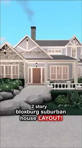 2 Story Bloxburg Suburban Spring House LAYOUT! #bloxburg #roblox #shorts #robloxbloxburg
