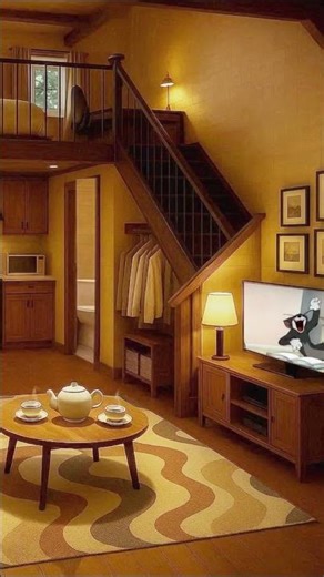 Do you like to live in this cozy loft with rainy outside?