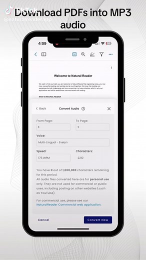 Convert PDFs to MP3 with Natural AI Voices